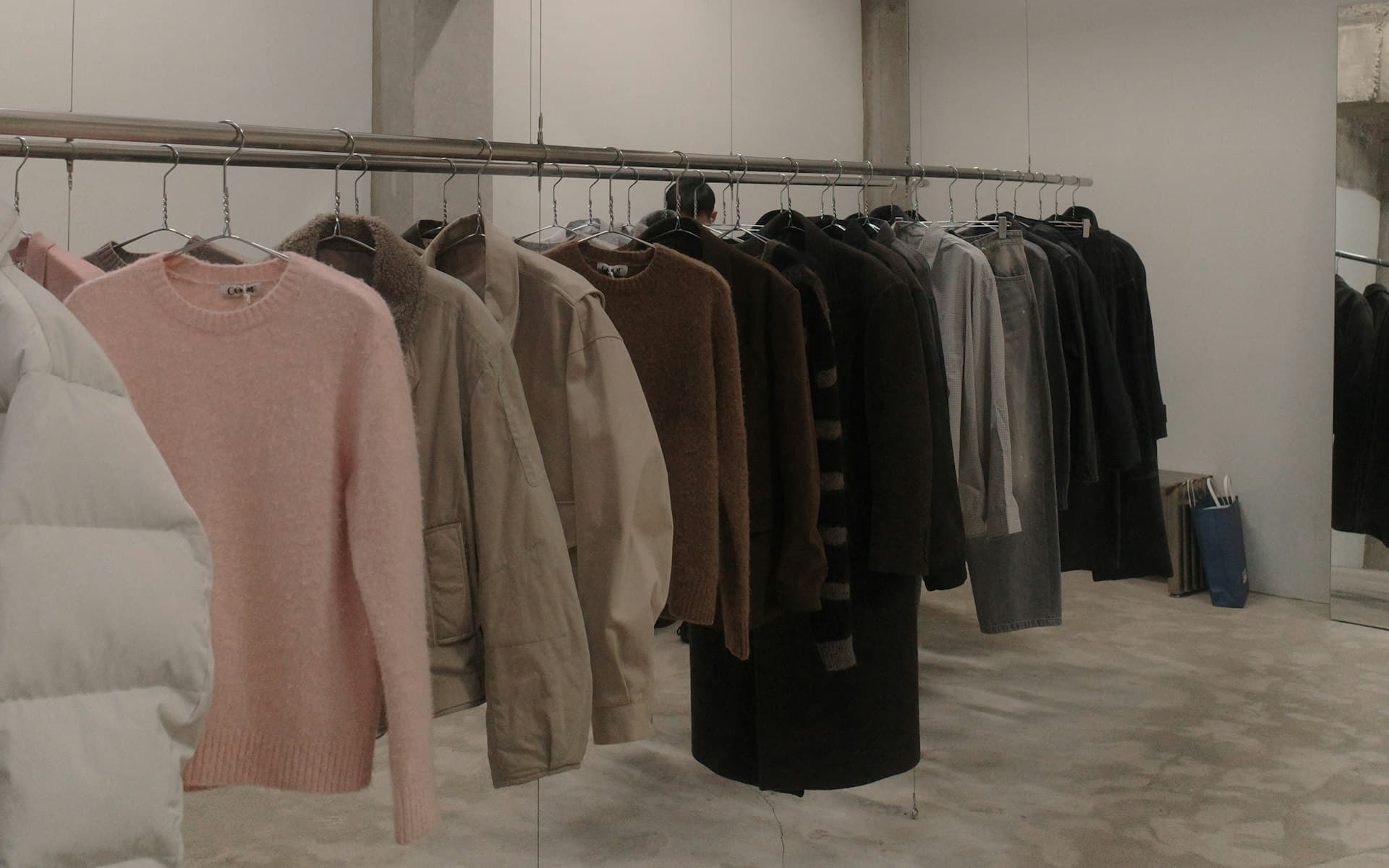 Custom apparel on a rack
